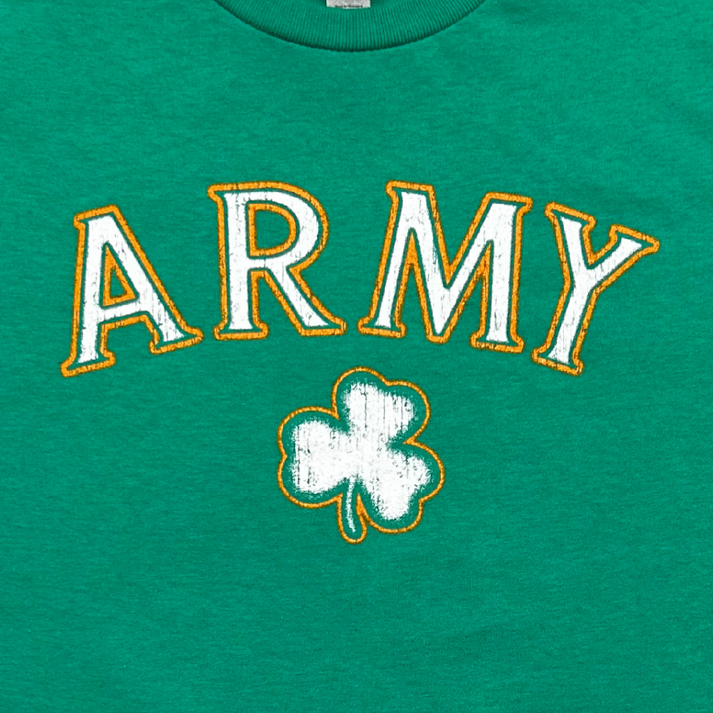 Army Distressed Shamrock T-Shirt (Kelly Green)