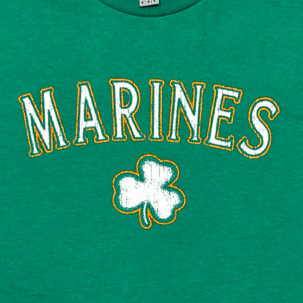 Marines Distressed Shamrock T-Shirt (Kelly Green)