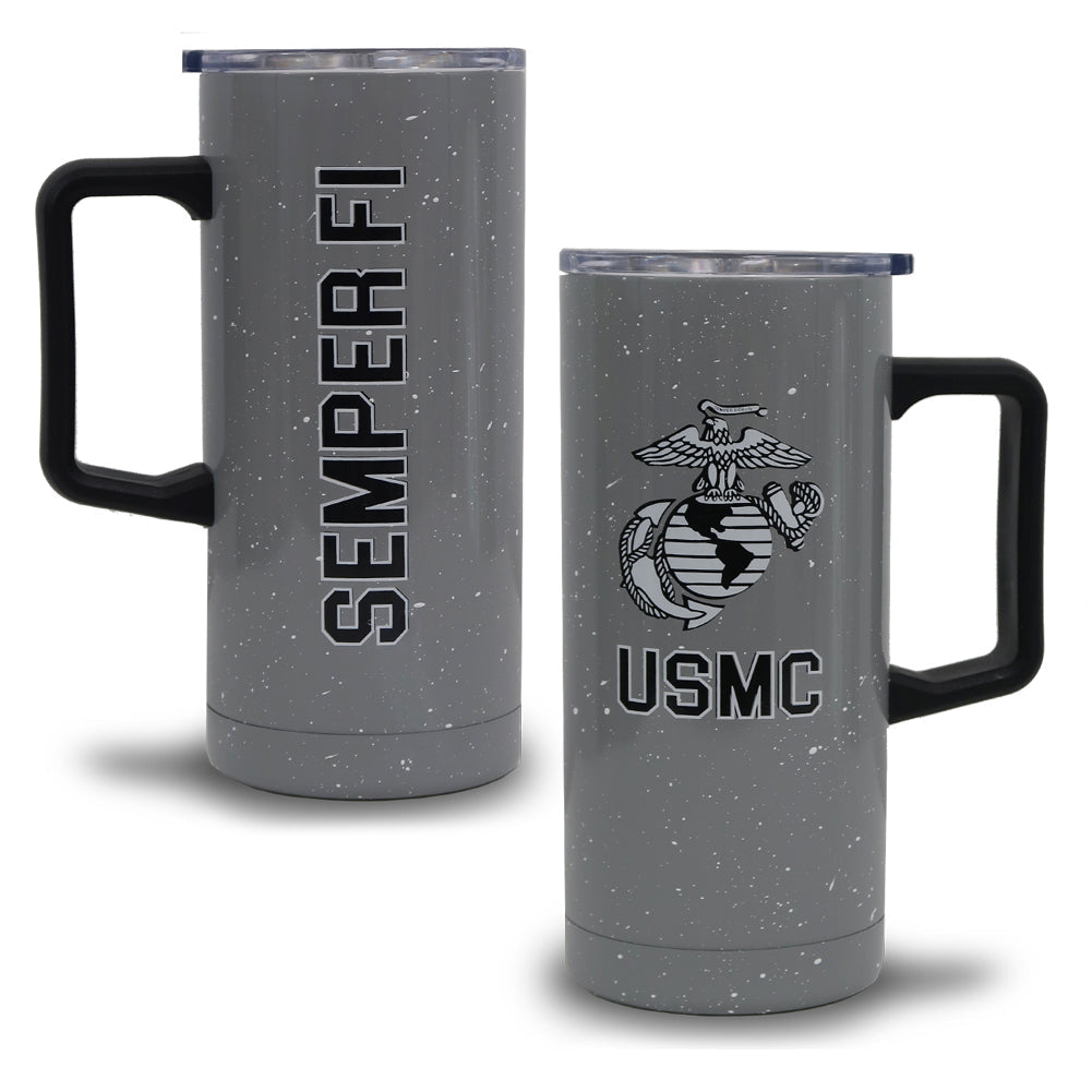 Marines EGA 18oz Speckled Trail Mug (Grey)