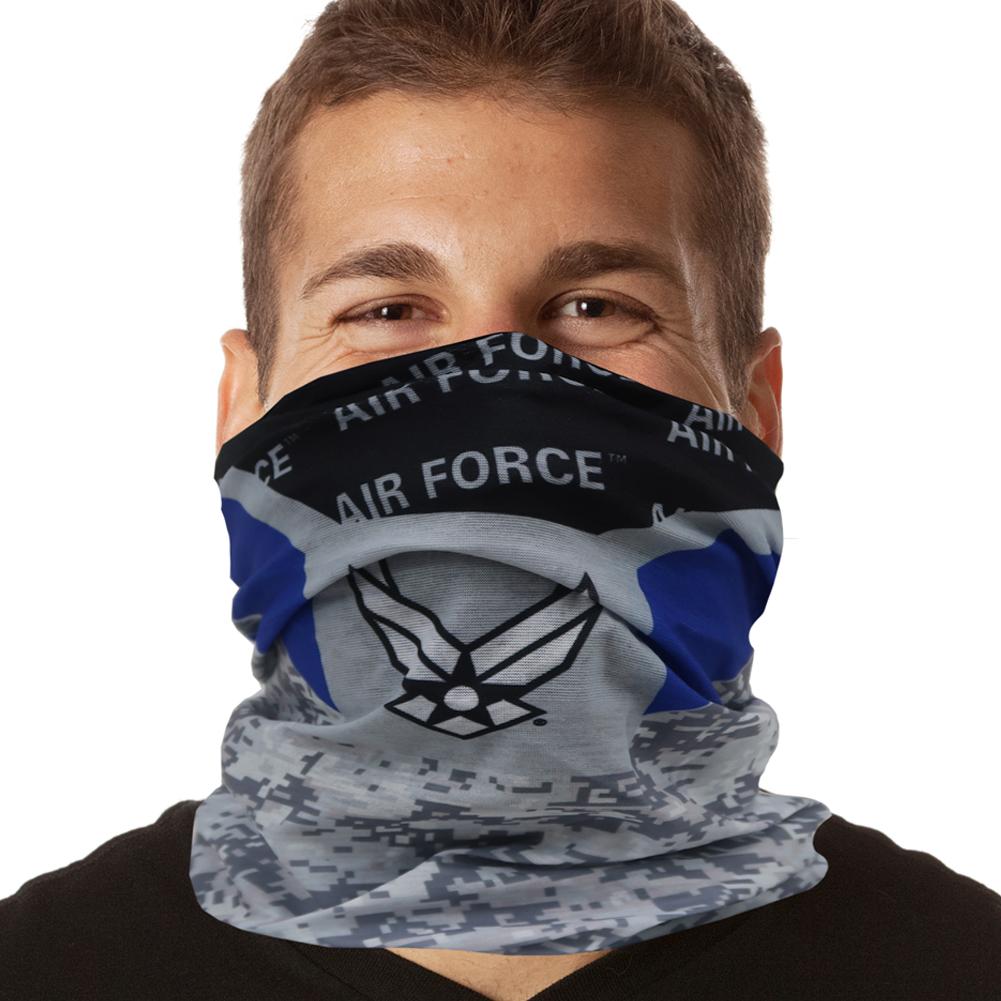 Air Force Wings Diagonal Stripe Seamless Tube Face Mask-Single or 3 Pack