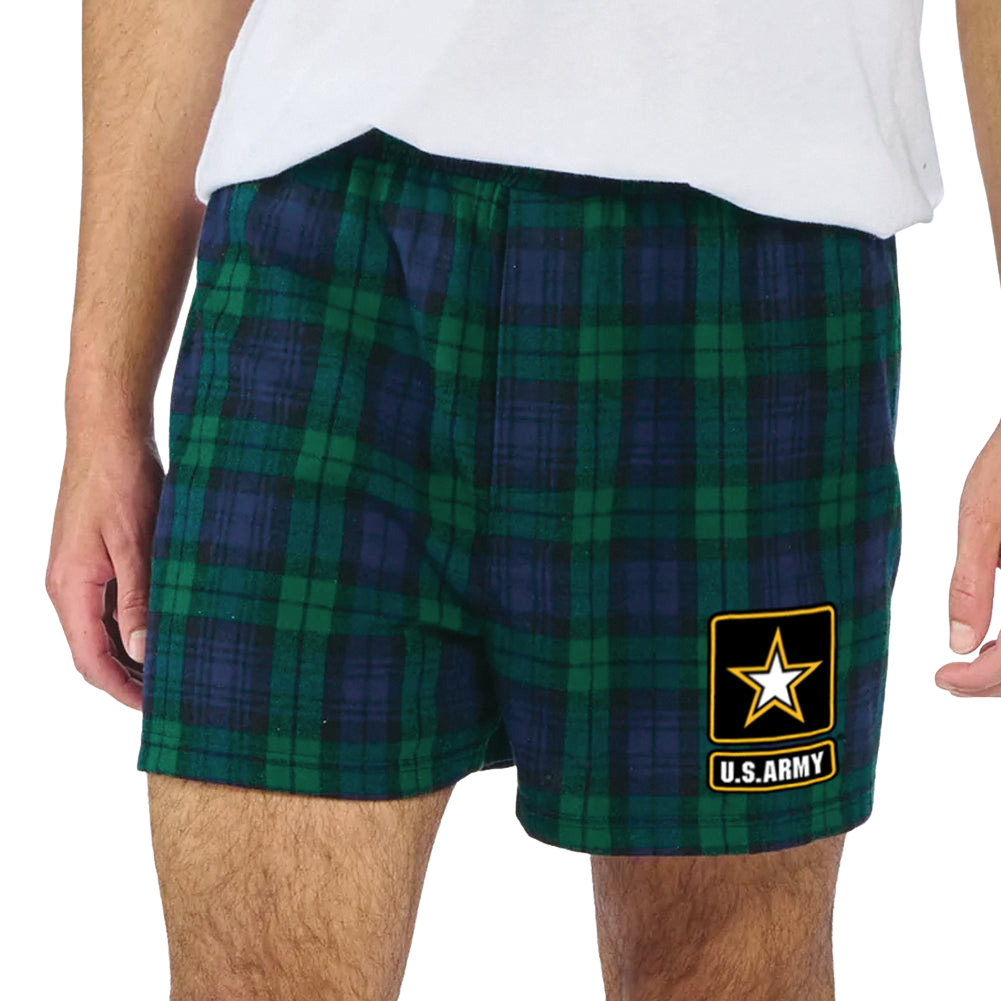 Army Star Logo Flannel Shorts (Blackwatch)