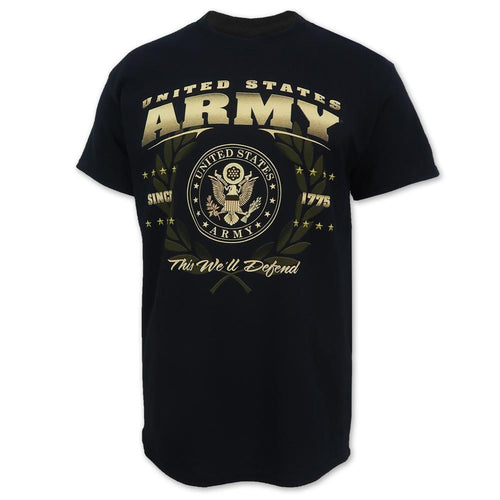 Army Golden Laurel Leaf T-Shirt (Black)