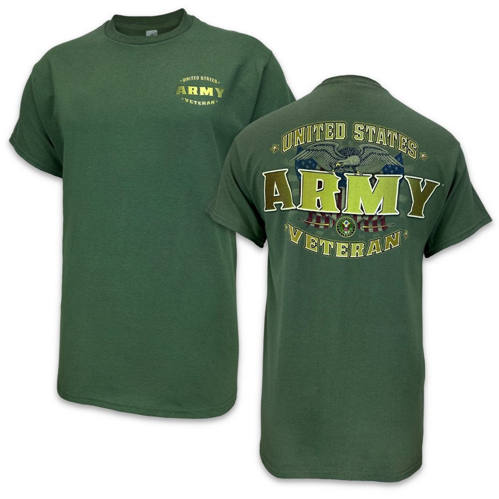 United States Army Veteran Perched Eagle T-Shirt (OD Green)