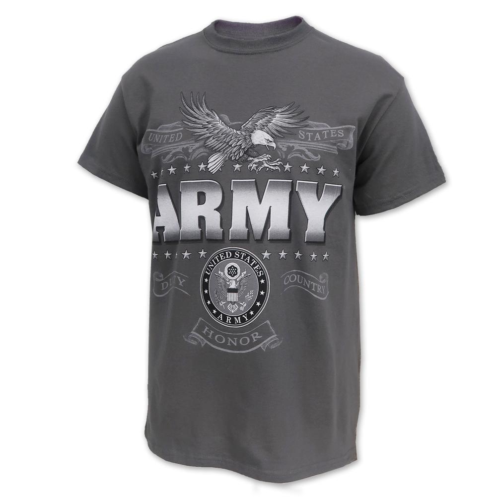 United States Army Silver T-Shirt (Charcoal)