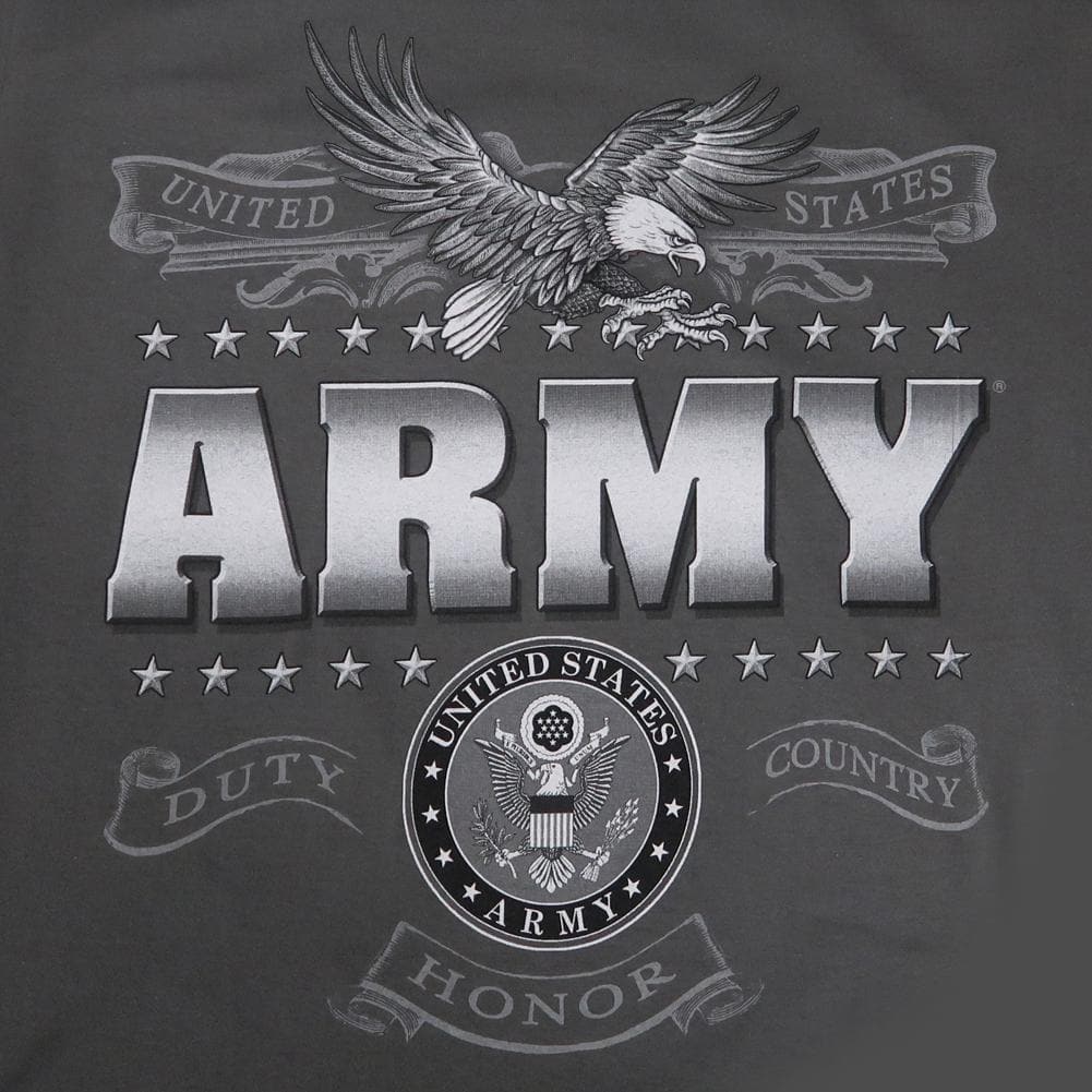 United States Army Silver T-Shirt (Charcoal)