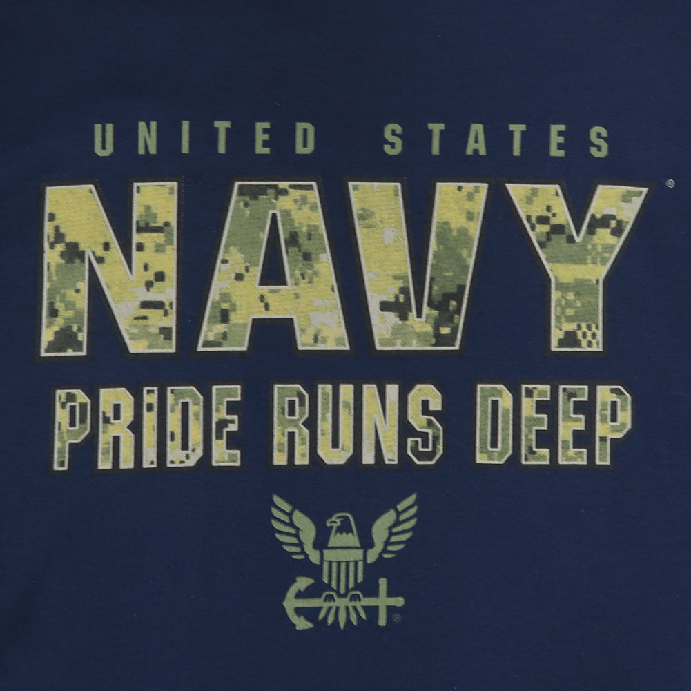 United States Navy Anchors Aweigh Camo T-Shirt (Navy)