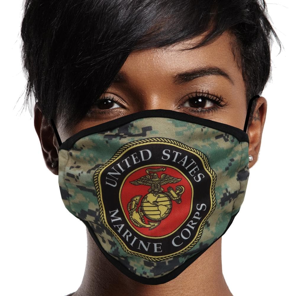 United States Marines Circle Seal Face Mask (Camo)-Single or 3 Pack