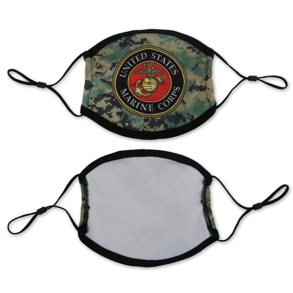 United States Marines Circle Seal Face Mask (Camo)-Single or 3 Pack