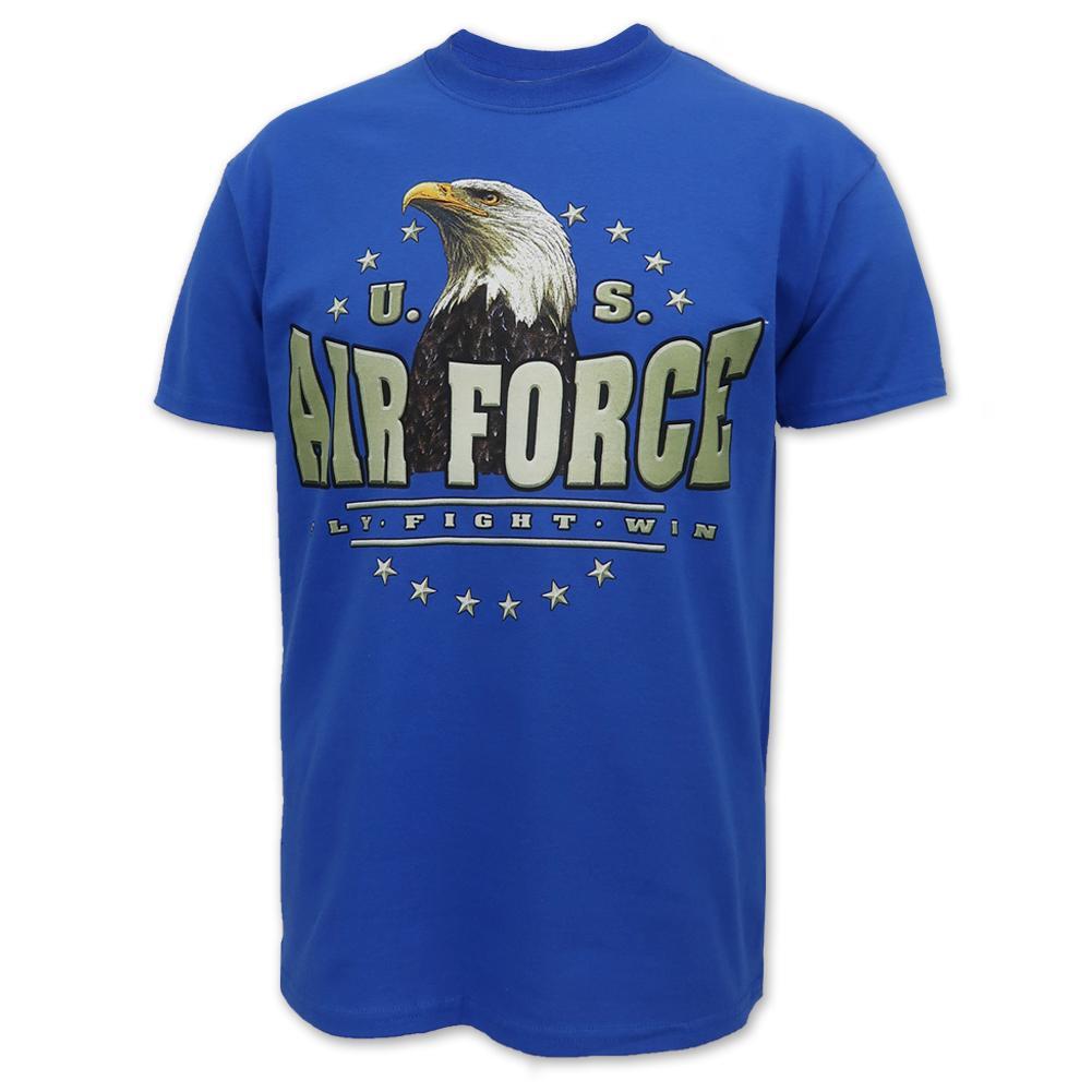 Air Force Eagle Head Fly Fight Win T-Shirt (Royal)