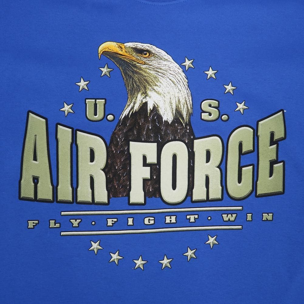 Air Force Eagle Head Fly Fight Win T-Shirt (Royal)