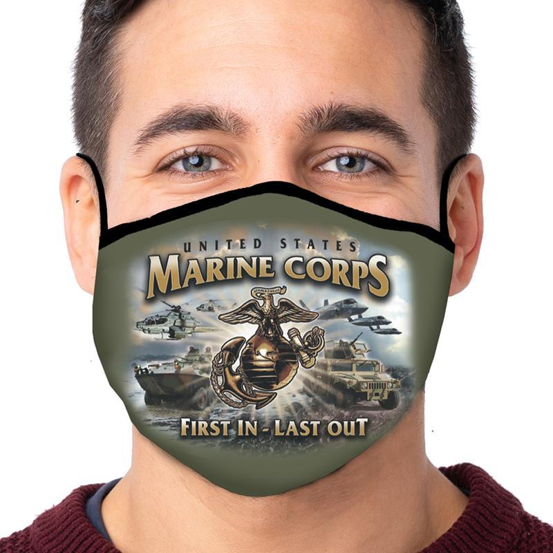 U.S. Marines Action Face Mask (OD Green)-Single or 3 Pack