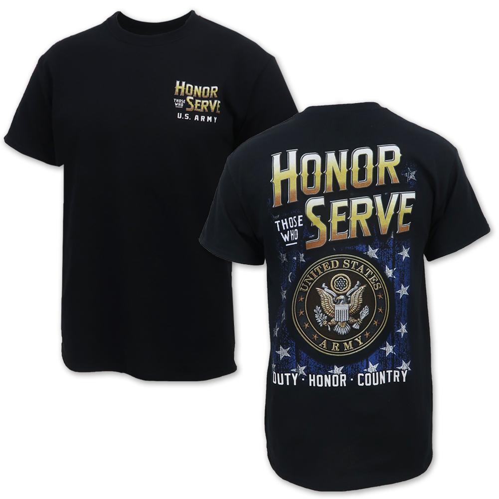 Army Honor Those Who Serve Seal T-Shirt (Black)