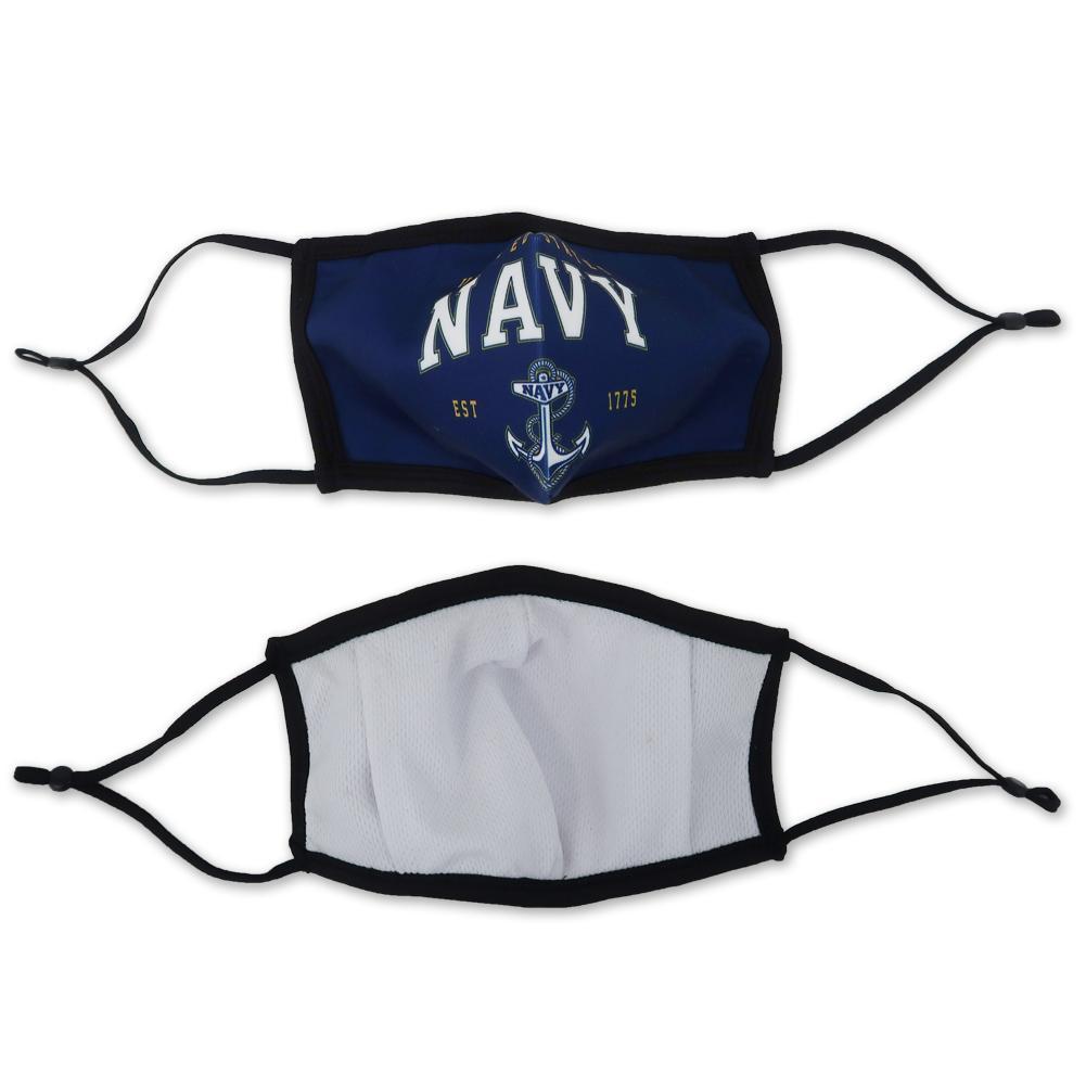 United States Navy Arched Est. 1775 Face Mask (Navy)-Single or 3 Pack