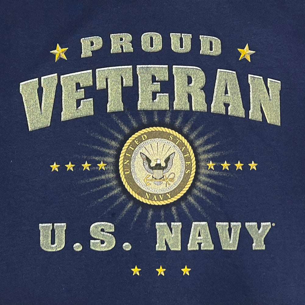 U.S. Navy Proud Veteran Burst T-Shirt (Navy)