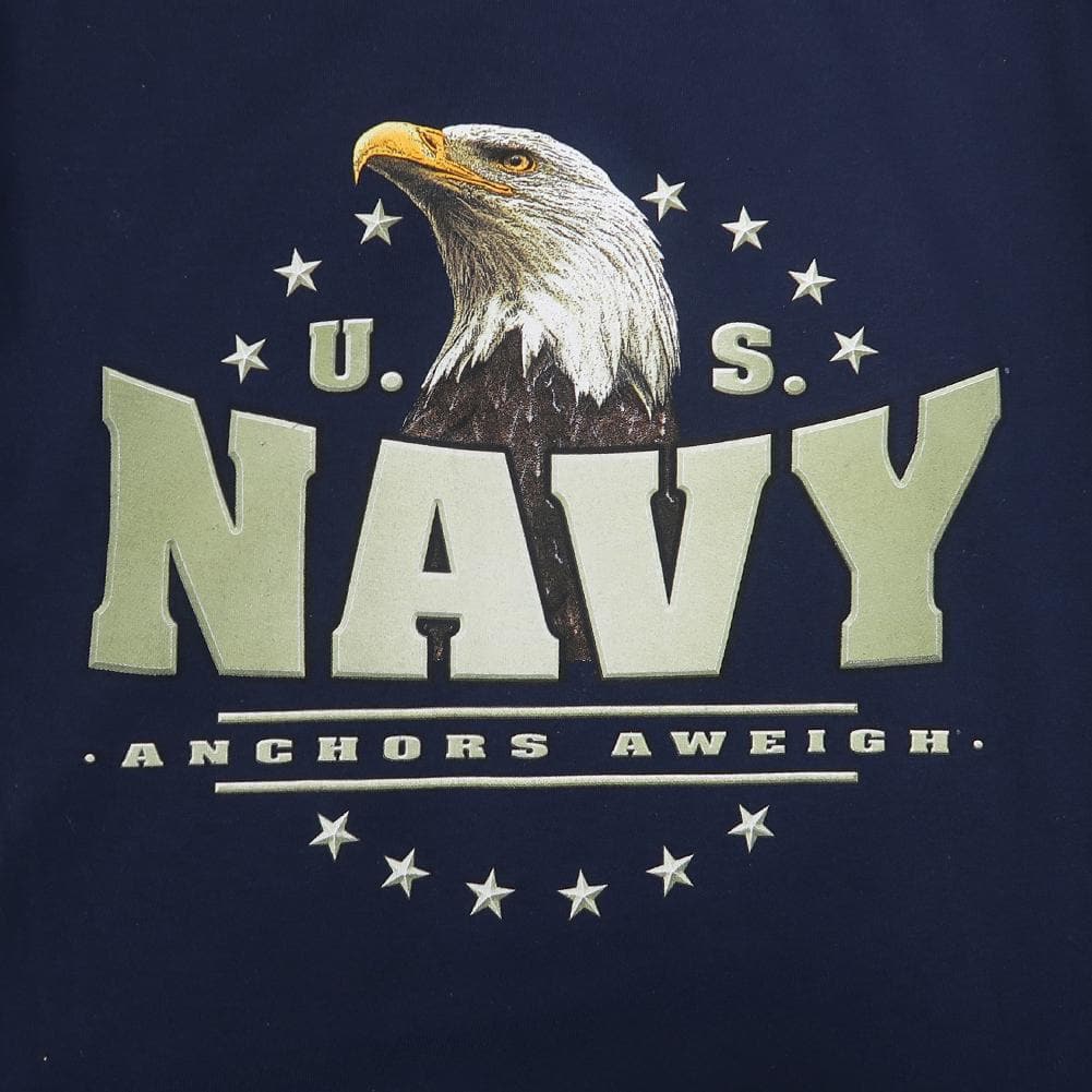 Navy Eagle Head Anchors Aweigh T-Shirt (Navy)