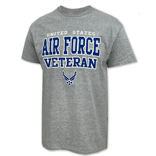 United States Air Force Veteran Wings T-Shirt (Grey)