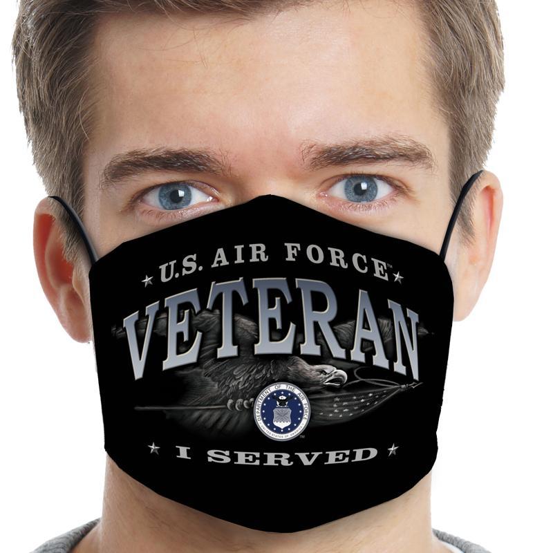 U.S. Air Force Veteran I Served Face Mask (Black)-Single or 3 Pack