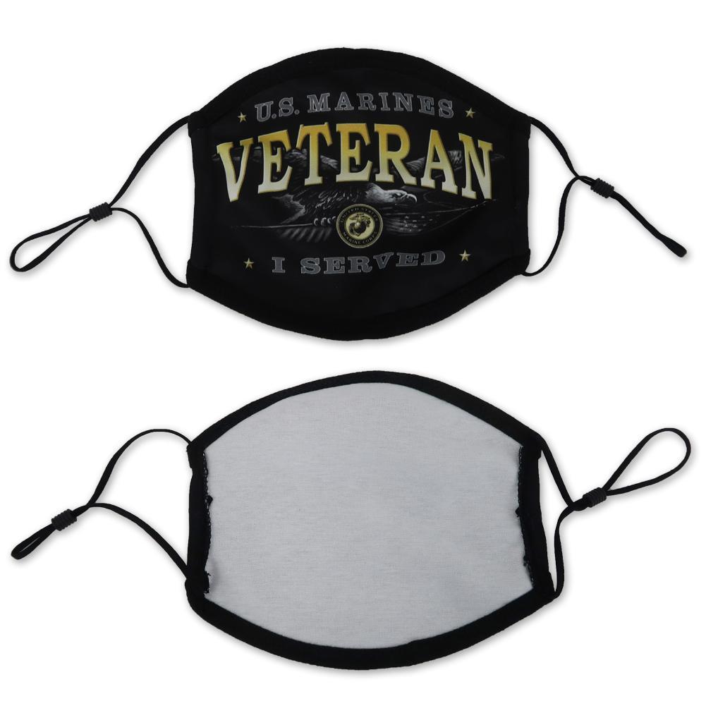 U.S. Marines Veteran I Served Face Mask (Black)-Single or 3 Pack