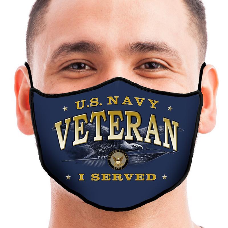 U.S. Navy Veteran I Served Face Mask (Navy)-Single or 3 Pack