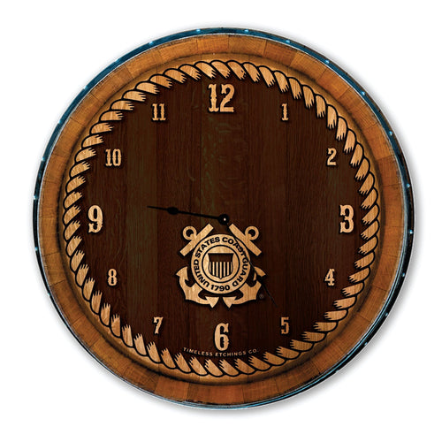 United States Coast Guard Seal Barrelhead Clock