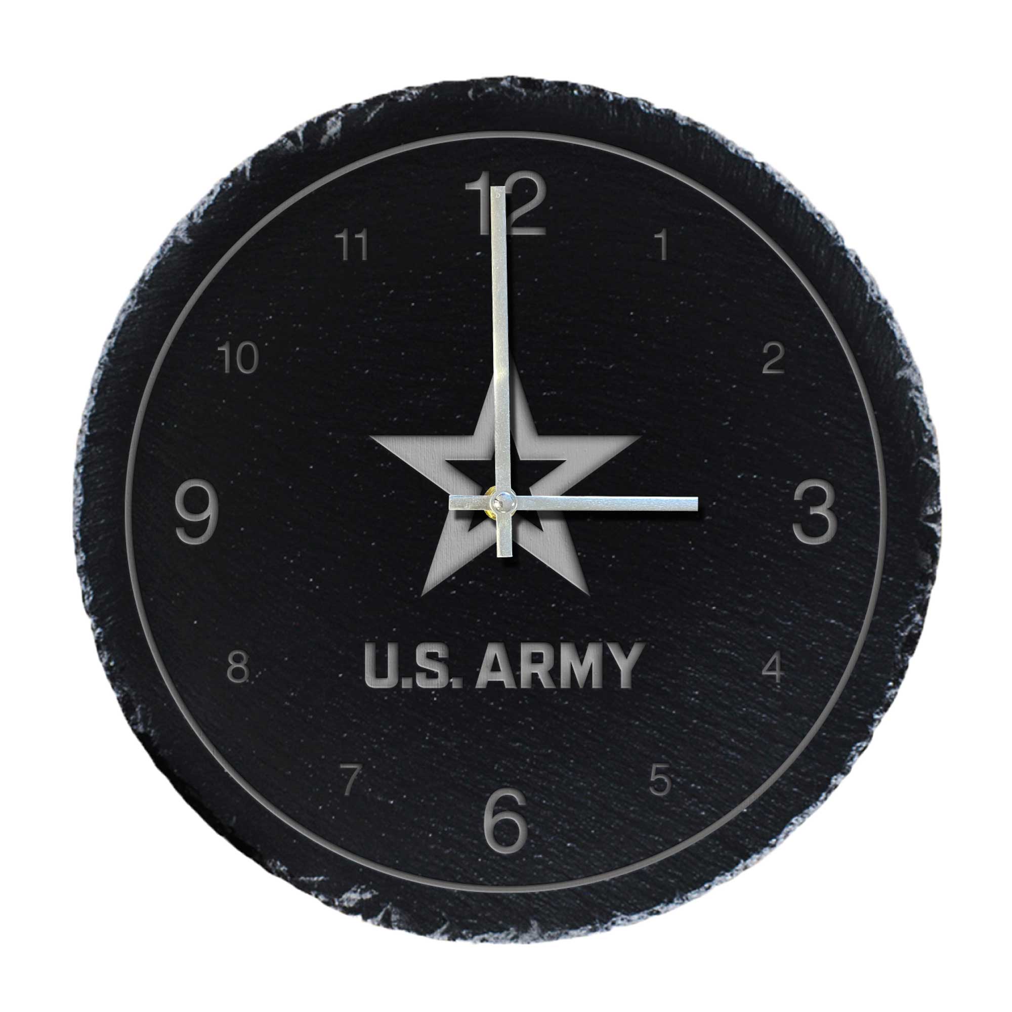 Army Star Slate Clock (Black)