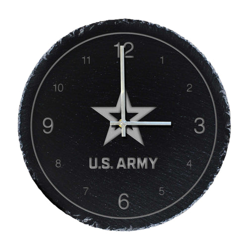 Army Star Slate Clock (Black)