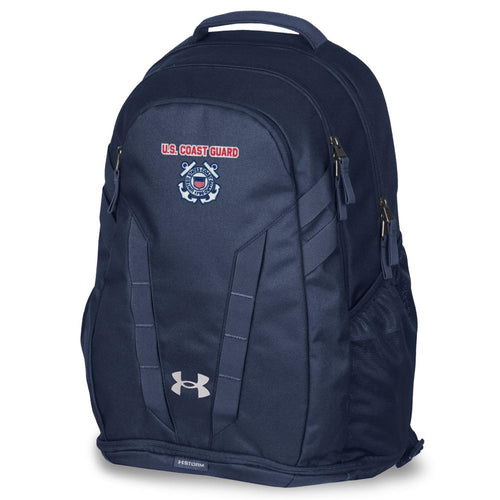 U.S Coast Guard Seal Under Armour Hustle 5.0 Backpack (Navy)