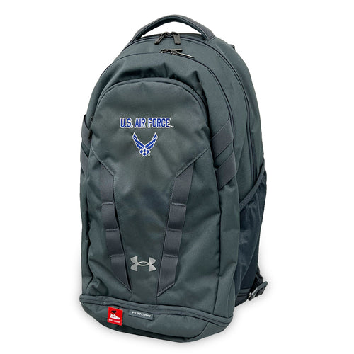 U.S. Air Force Wings Under Armour Hustle 5.0 Backpack (Grey)