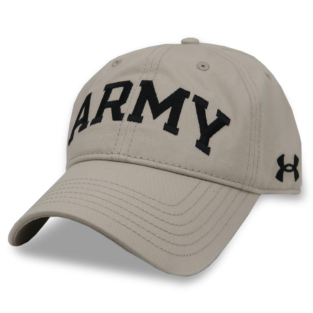 Army Under Armour Garment Washed Cotton Adjustable Hat (Stone)