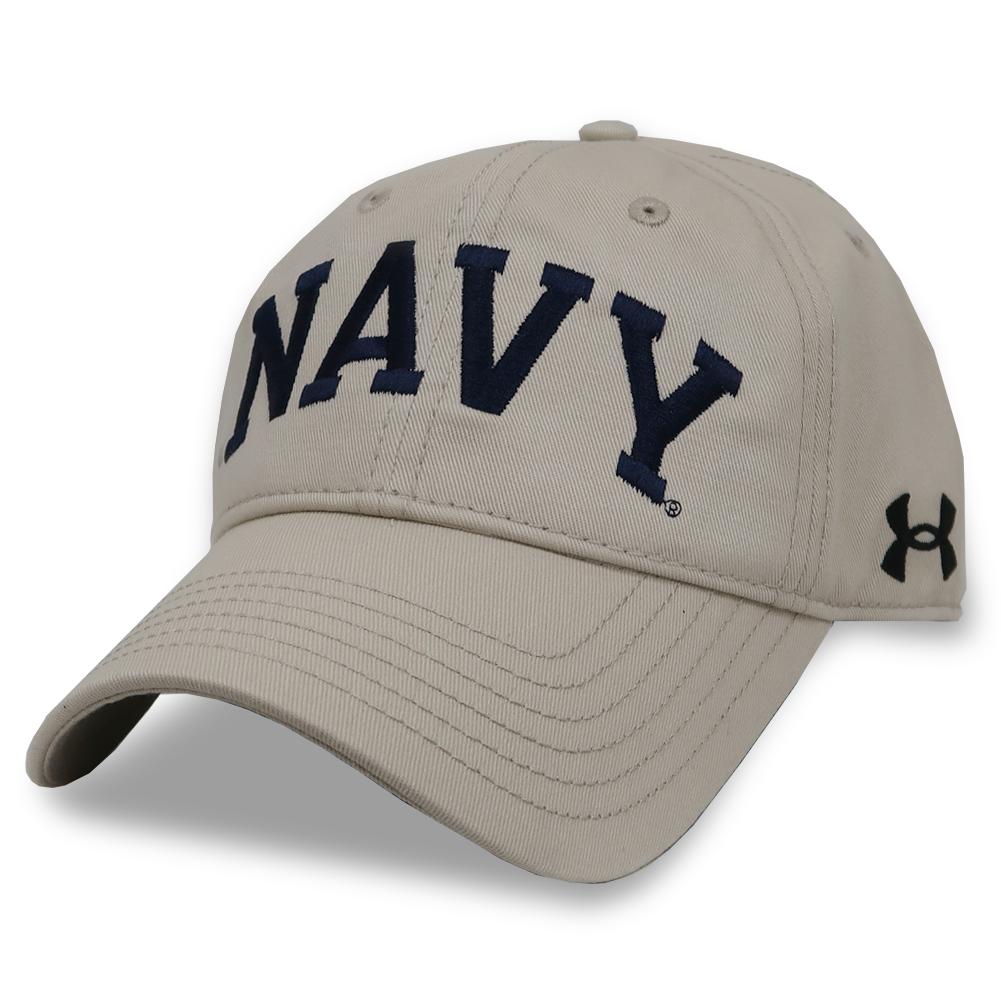 Navy Under Armour Garment Washed Cotton Adjustable Hat (Stone)