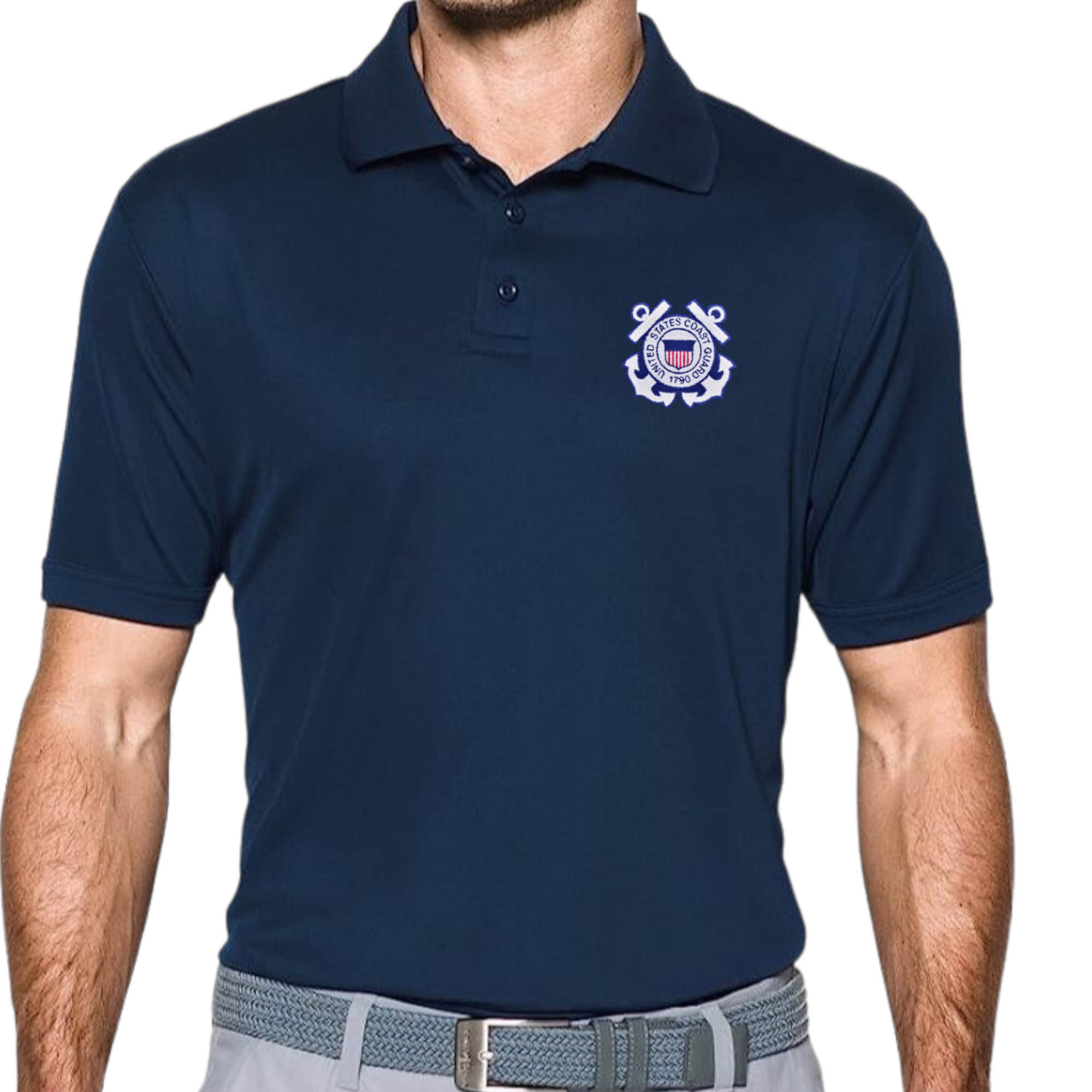 Coast Guard Seal Under Armour Performance Polo (Navy)