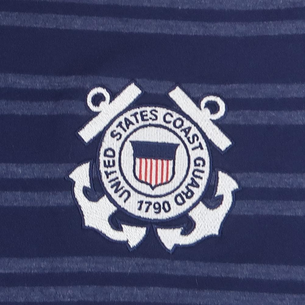 Coast Guard Seal Under Armour Charged Cotton Stripe Polo (Navy)