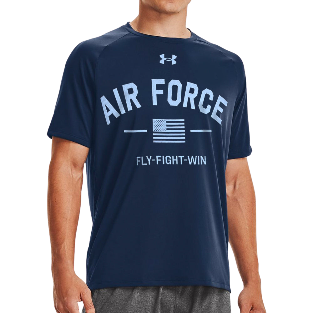 Air Force Under Armour Fly Fight Win Tech T-Shirt (Navy)