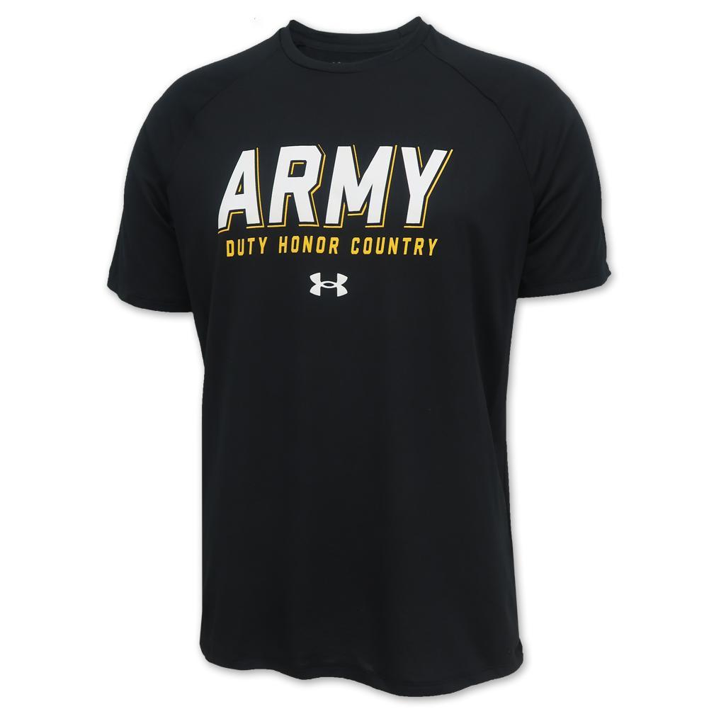 Army Under Armour 2C Duty Honor Country Tech T-Shirt (Black)