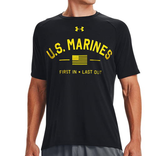 Marines Under Armour First In Last Out Tech T-Shirt (Black)