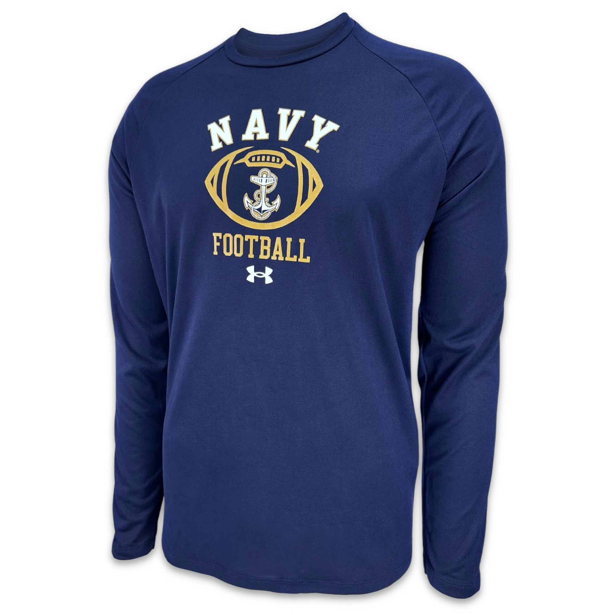 Navy Football Under Armour Sideline Anchor Tech Long Sleeve T-Shirt (Navy)