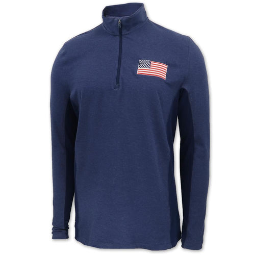 American Flag Under Armour Charged Cotton 1/4 Zip (Navy)