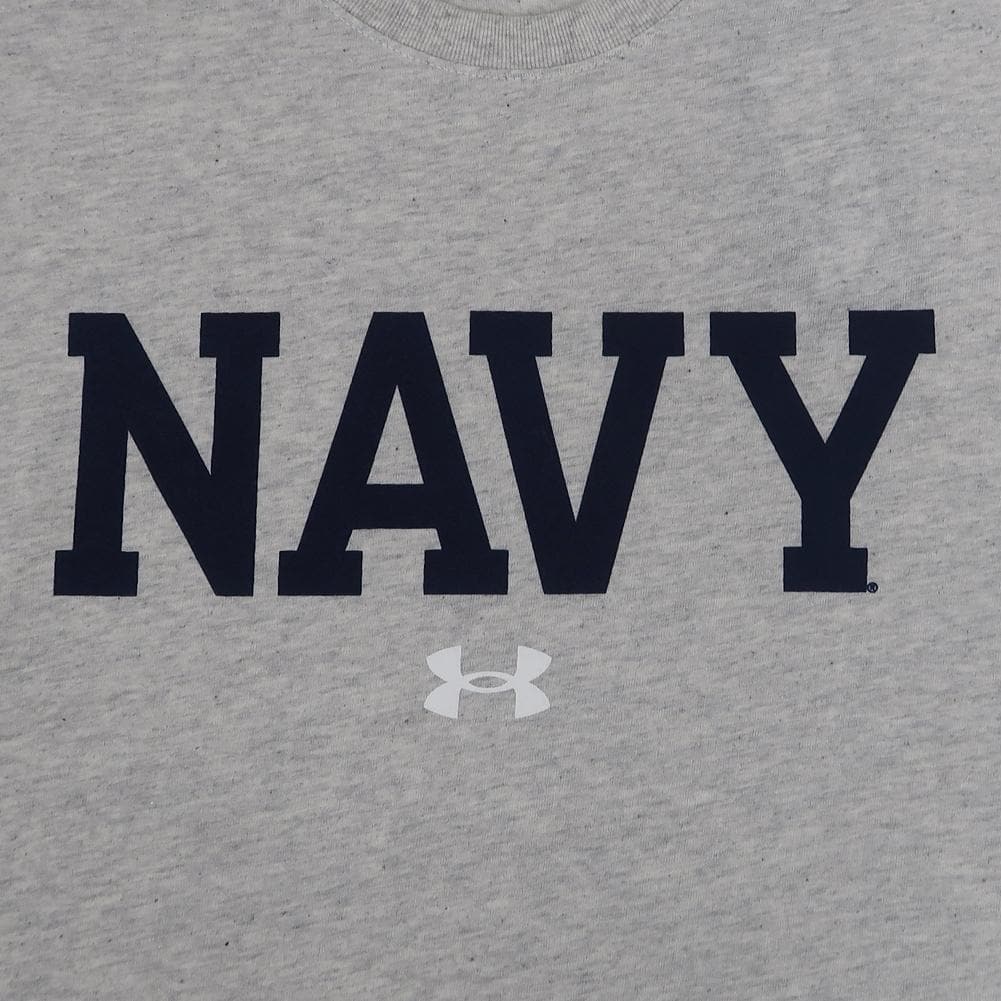 Navy Under Armour Performance Cotton T-Shirt (Silver Heather)