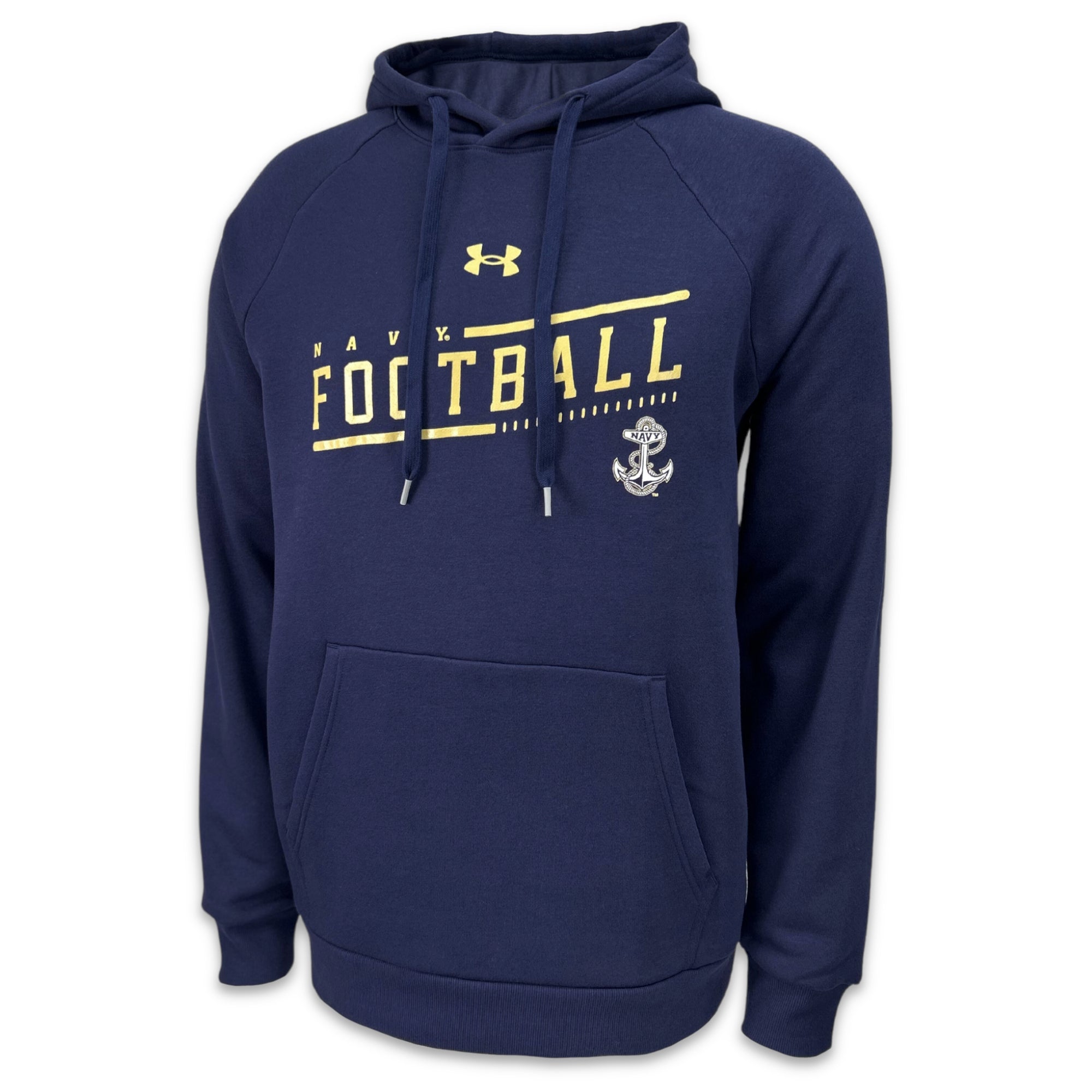 Navy Football Under Armour Sideline Cotton Fleece Hood (Navy)