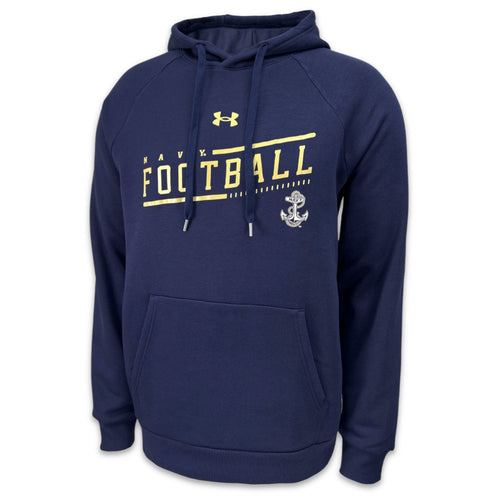 Navy Football Under Armour Sideline Cotton Fleece Hood (Navy)