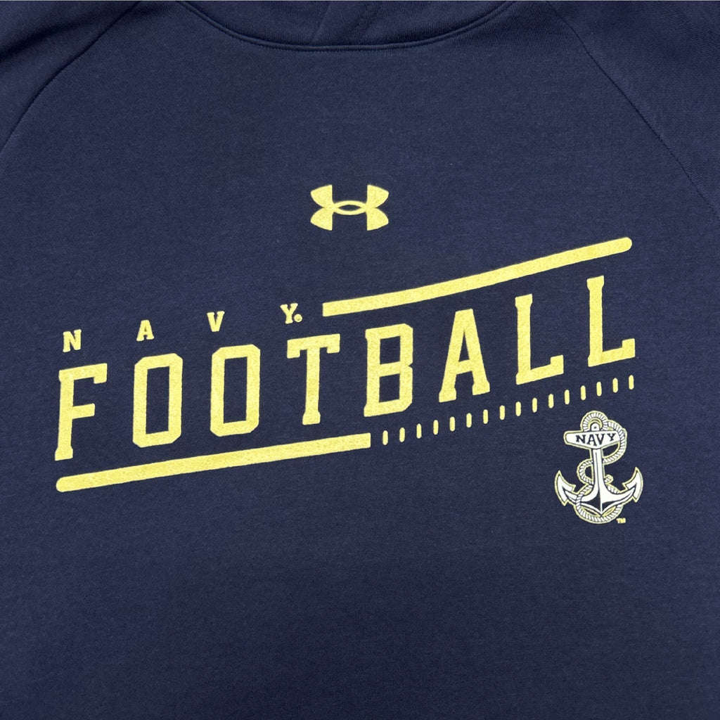 Navy Football Under Armour Sideline Cotton Fleece Hood (Navy)