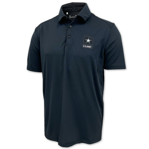 Army Tonal Star Under Armour Tech Mesh Polo (Black)