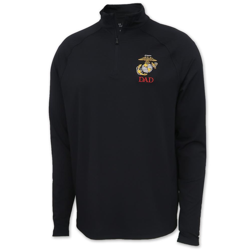 Marines EGA Dad Under Armour Performance 1/4 Zip (Black)