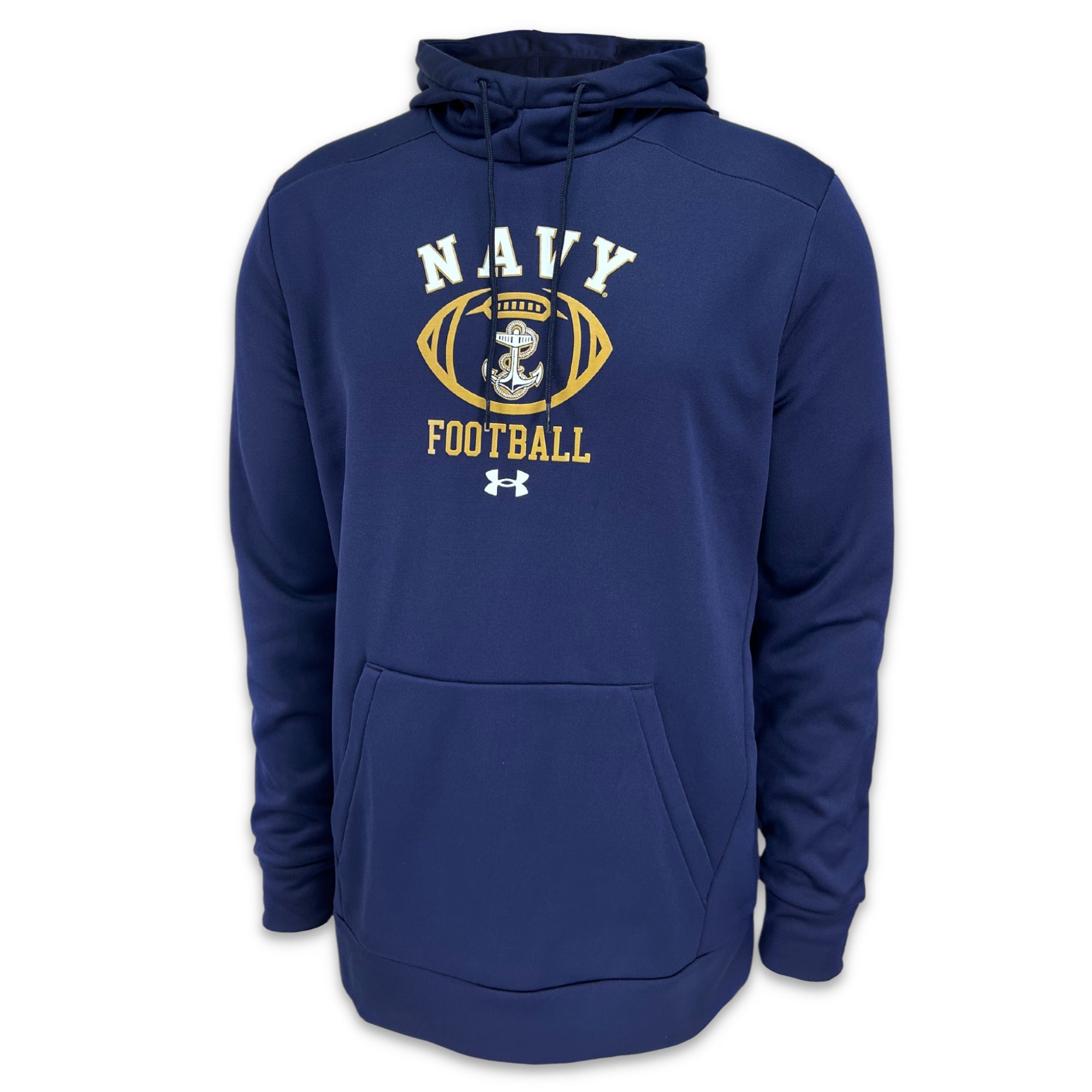 Navy Football Under Armour Sideline Anchor Armour Fleece Hood (Navy)