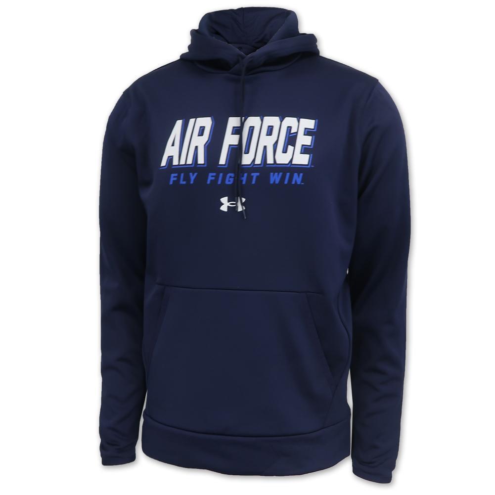 Air Force Under Armour 2C Fly Fight Win Armour Fleece Hood (Navy)