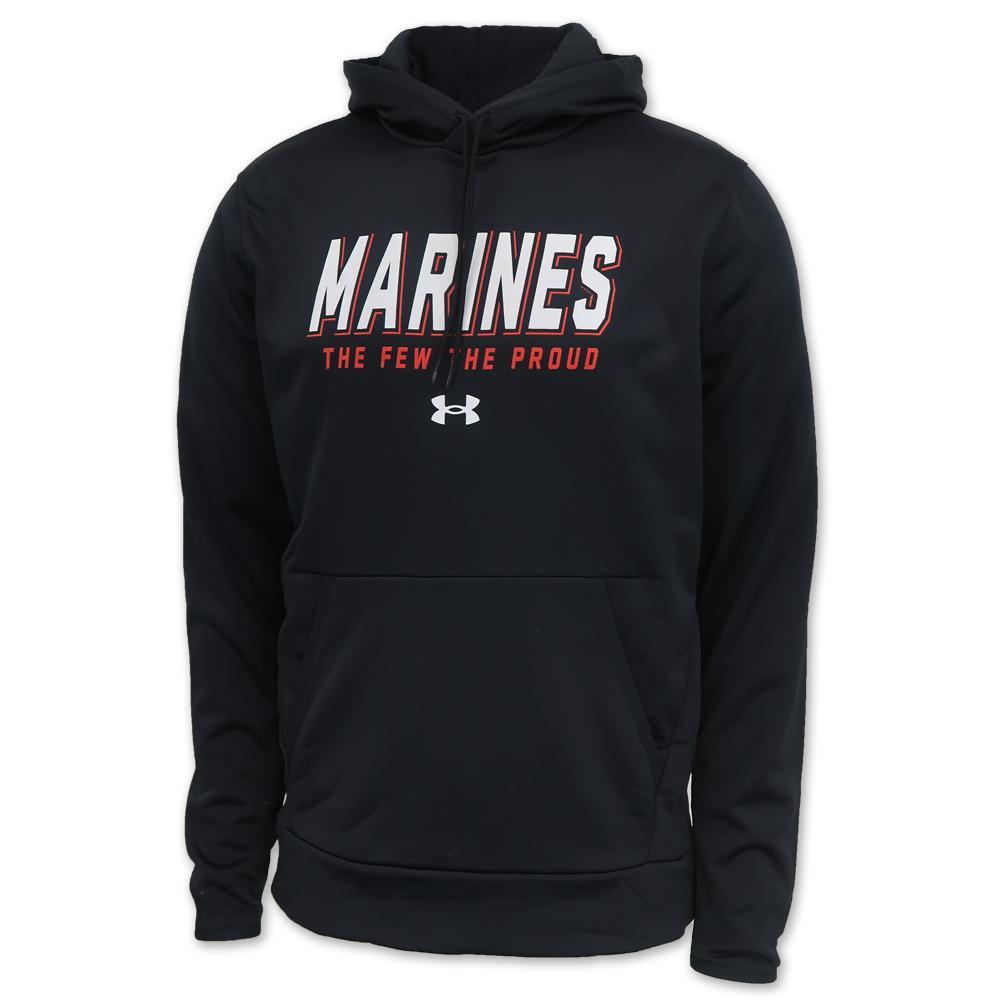 Marines Under Armour 2C The Few The Proud Armour Fleece Hood (Black)