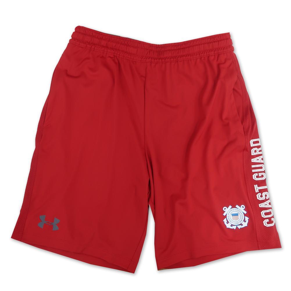 Coast Guard Seal Under Armour Duo Raid Shorts (Red)