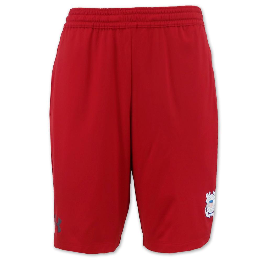 Coast Guard Seal Under Armour Duo Raid Shorts (Red)