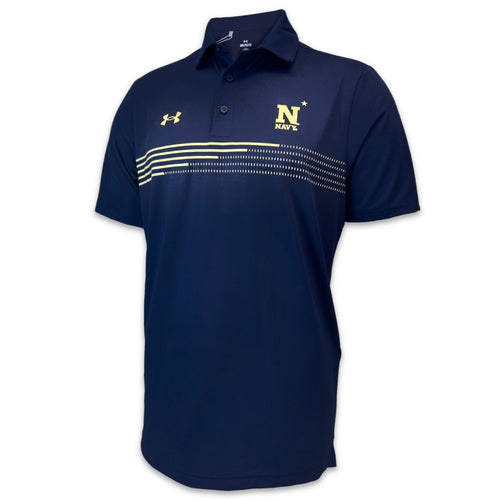 Navy Under Armour N* Sideline Stripe Polo (Navy)