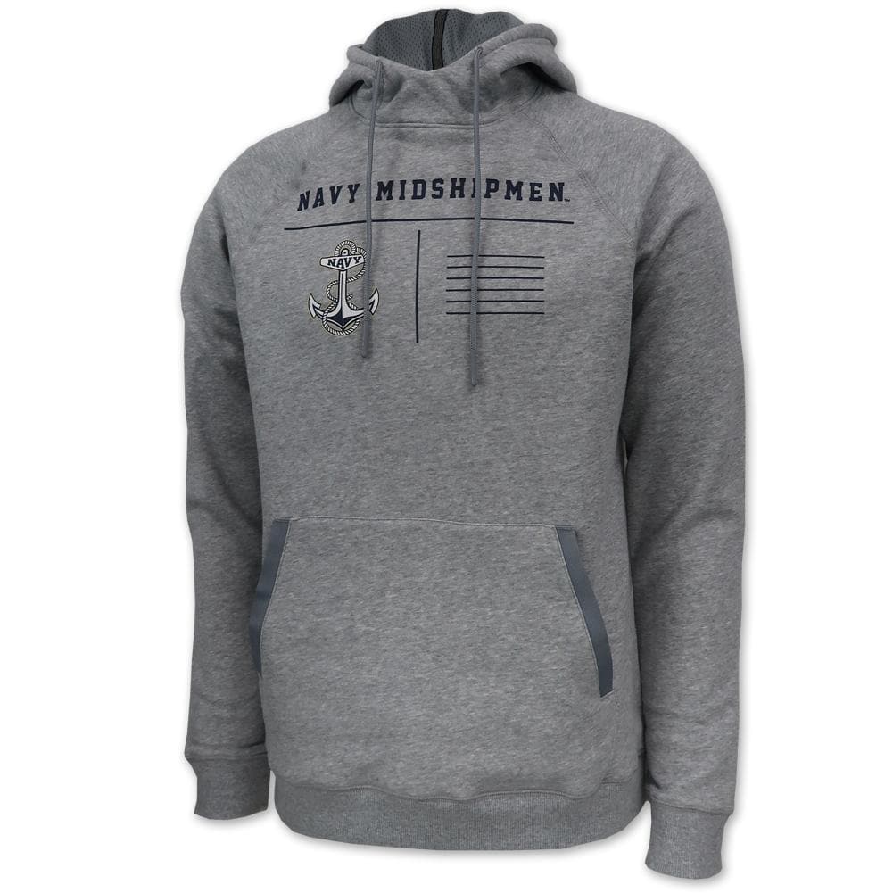 Navy Under Armour Sideline Campus Fleece Hood (Grey)